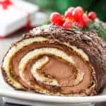 Chocolate yule log cake