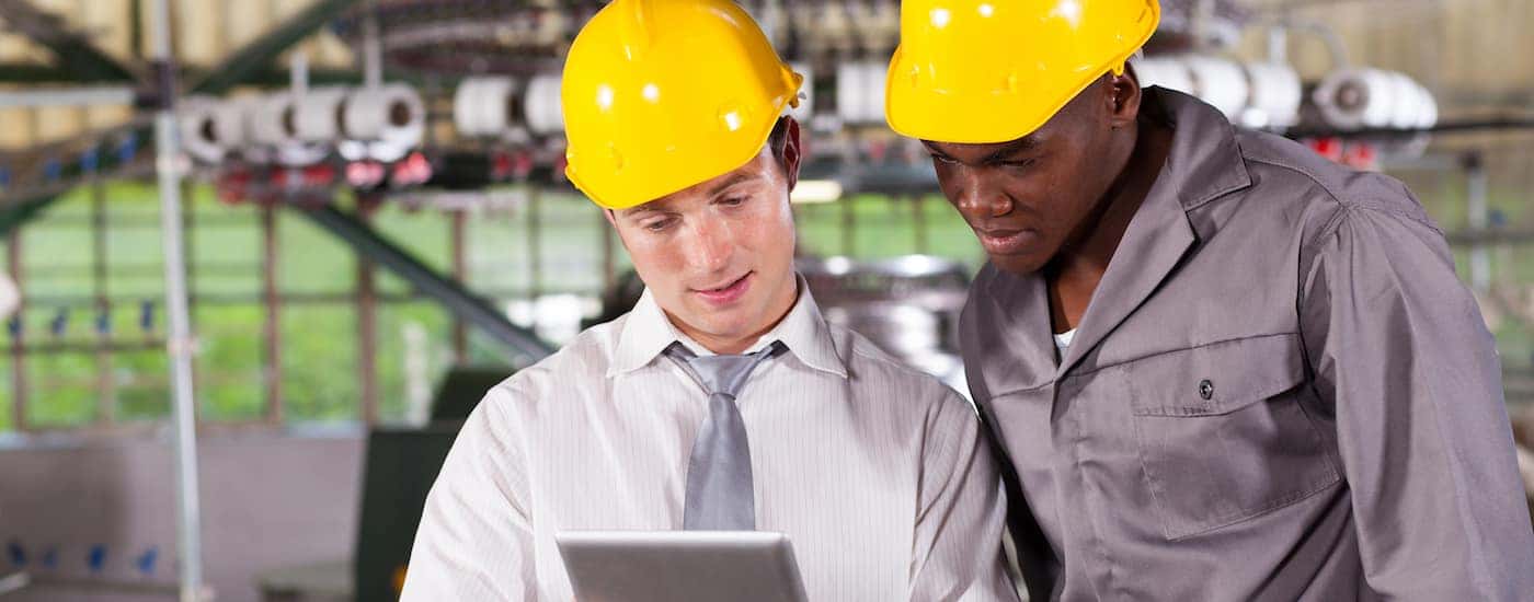 factory manager and worker