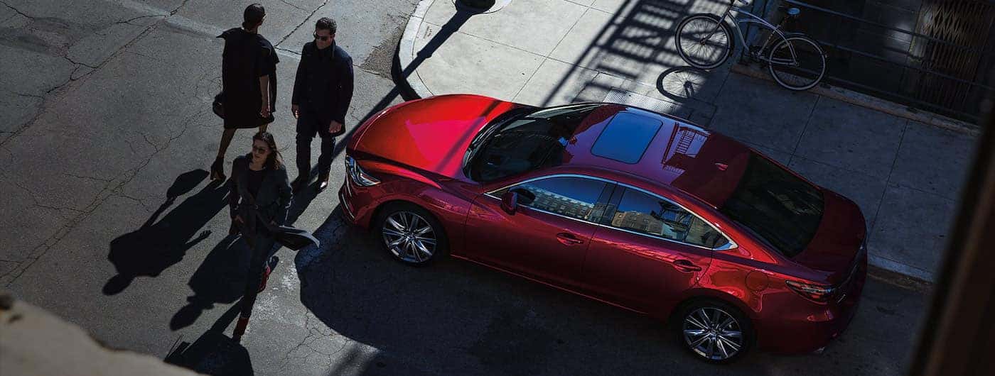 2019 mazda6 overhead view red