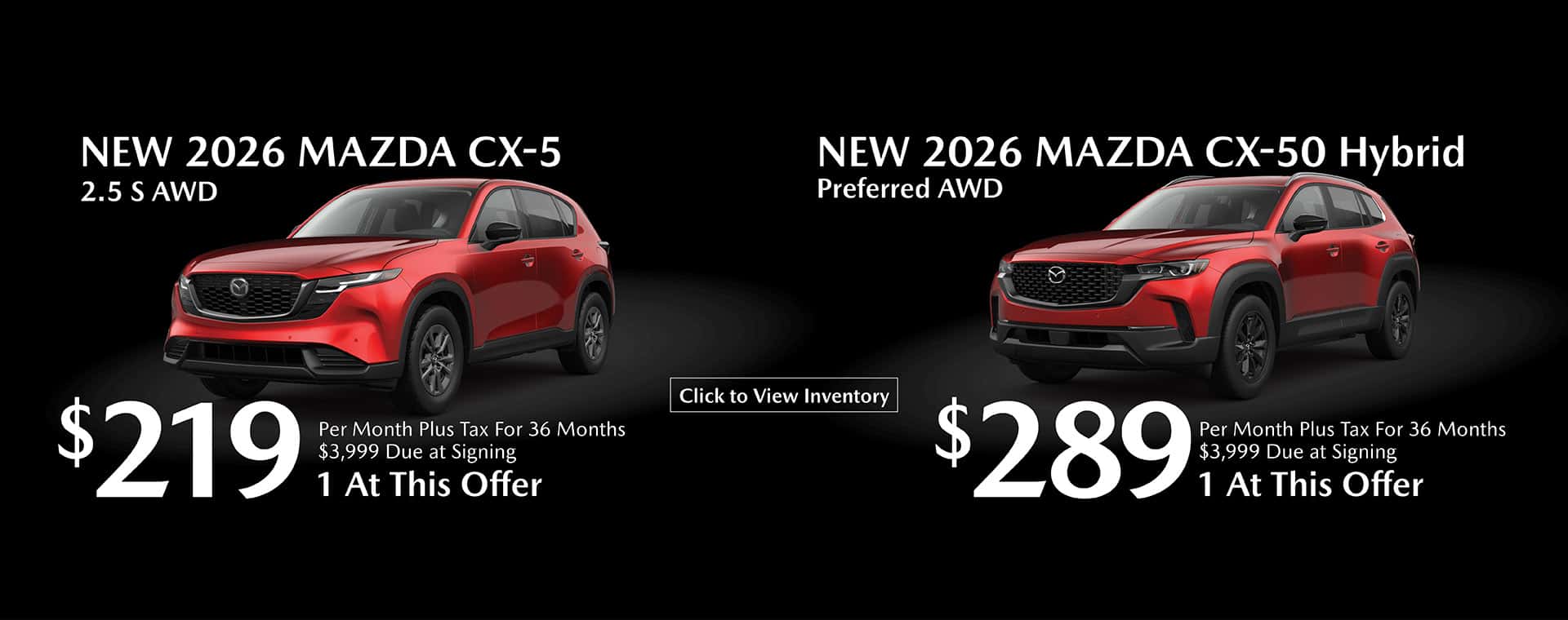 Cx-5 and CX-50 Hybrid offer