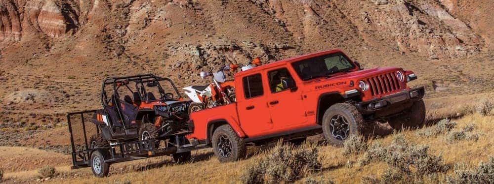 2020 Red Jeep Gladiator Rubicon Towing Off-Road