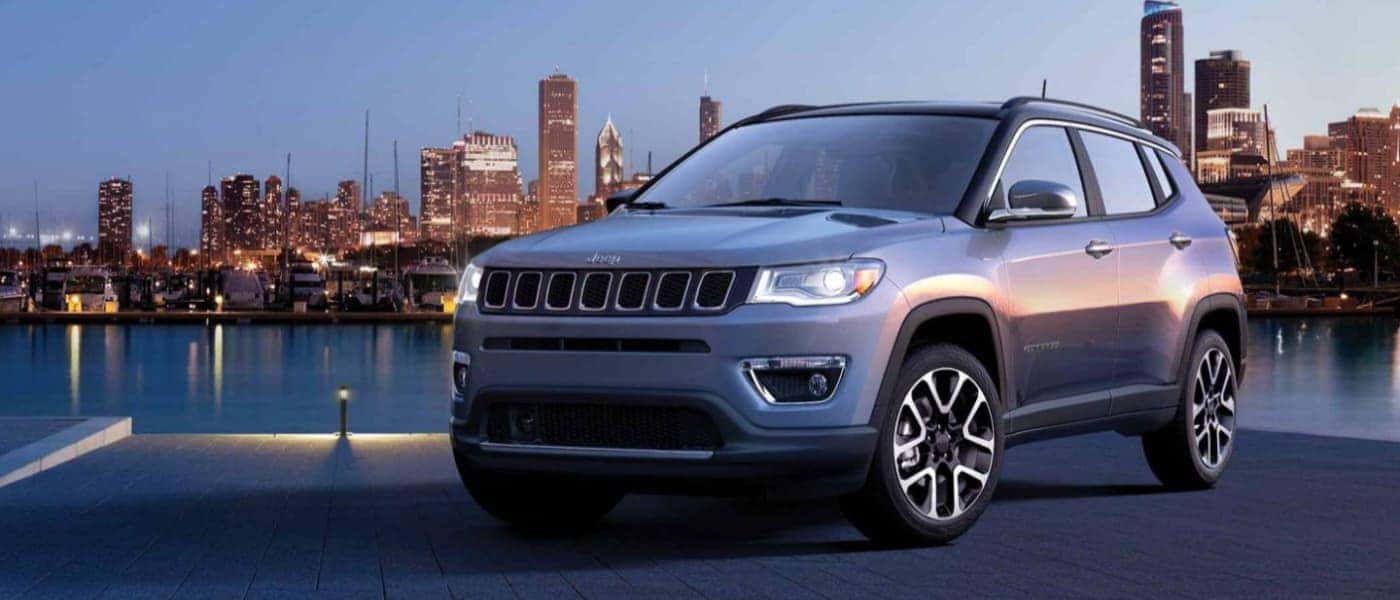 2020 Jeep Compass Parked at Night in Front of a City