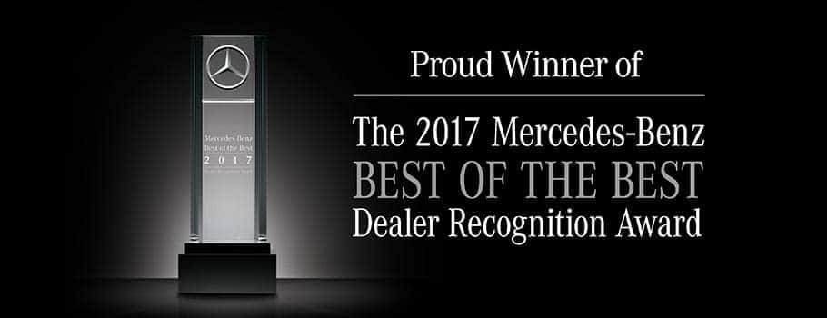 Proud winner of the Mercedes-Benz Best of the Best Dealer Recognition award