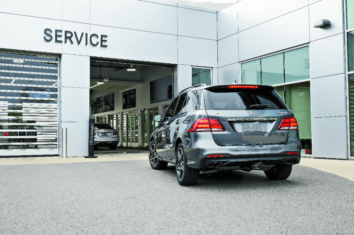 mercedes-benz vehicle waiting for service