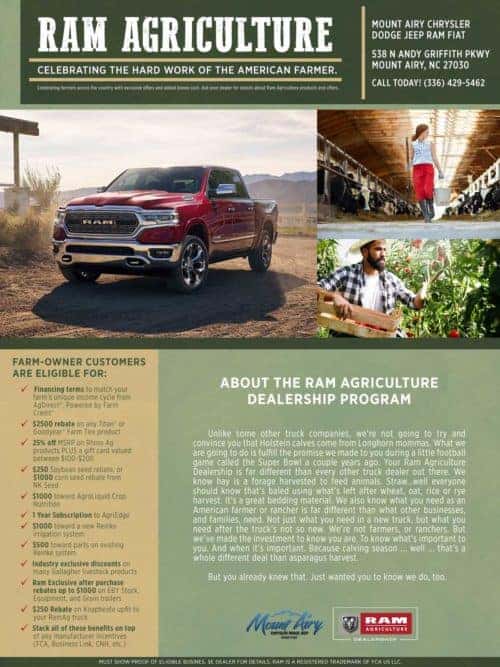 Ram Agriculture Dealership Program Mount Airy Chrysler Dodge Jeep Ram