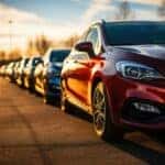Rows of diverse pre-owned vehicles available at a car dealership lot