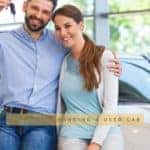 Young couple buying a car