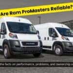 Banner with text "Are Ram ProMasters Reliable?" and subtext "Get the facts on performance, problems, and ownership costs" over an image of a Ram ProMaster van.