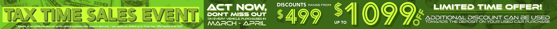 Tax Time Sales Event