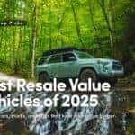 Banner showing "Best Resale Value Vehicles of 2025" with a tagline that reads "Explore cars, trucks, and SUVs that hold their value longer."