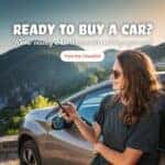 Banner showing 'Ready to Buy a Car?' with a visual checklist and caption 'Know exactly what documents and steps you need' — ideal for first-time or used car buyers.