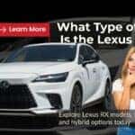 Banner reading: "What Type of Car Is the Lexus RX? Explore Lexus RX models, features, and hybrid options today."