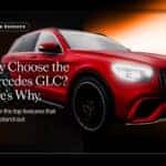 Banner reading “Why Choose the Mercedes GLC? Here’s Why.” with tagline “Discover the top features that make it stand out.” promoting luxury SUV benefits and reasons to buy.