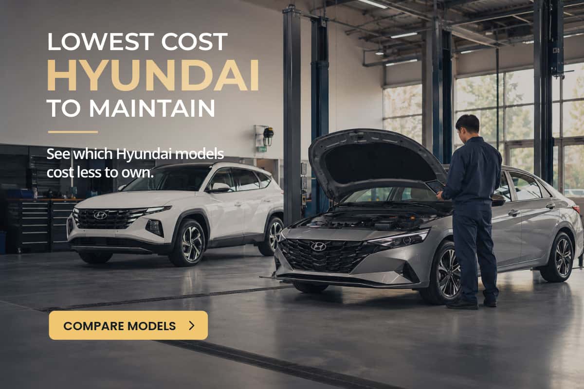 Lowest-cost Hyundai to maintain: See which Hyundai models cost less to own, featuring a silver Hyundai Tucson.