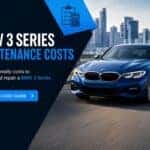 BMW 3 Series Maintenance Costs banner showing a BMW sedan with the text, See what it really costs to maintain and repair a BMW 3 Series.