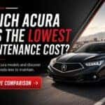 Acura maintenance cost comparison showing a luxury Acura sedan and highlighting which Acura model costs the least to maintain
