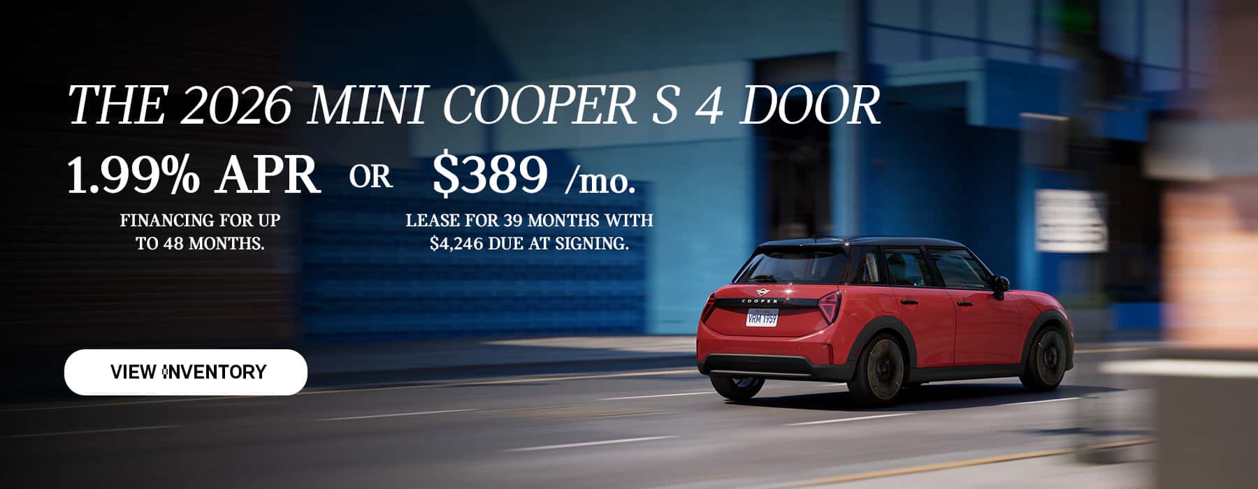 Back View of MINI Cooper S 4 door.