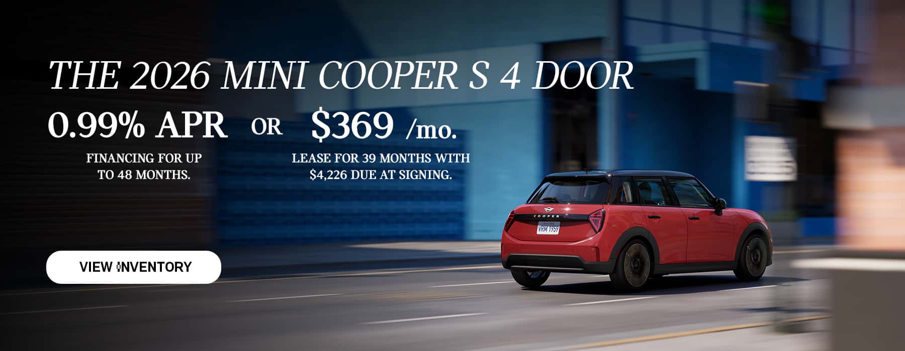Back View of MINI Cooper S 4 door.
