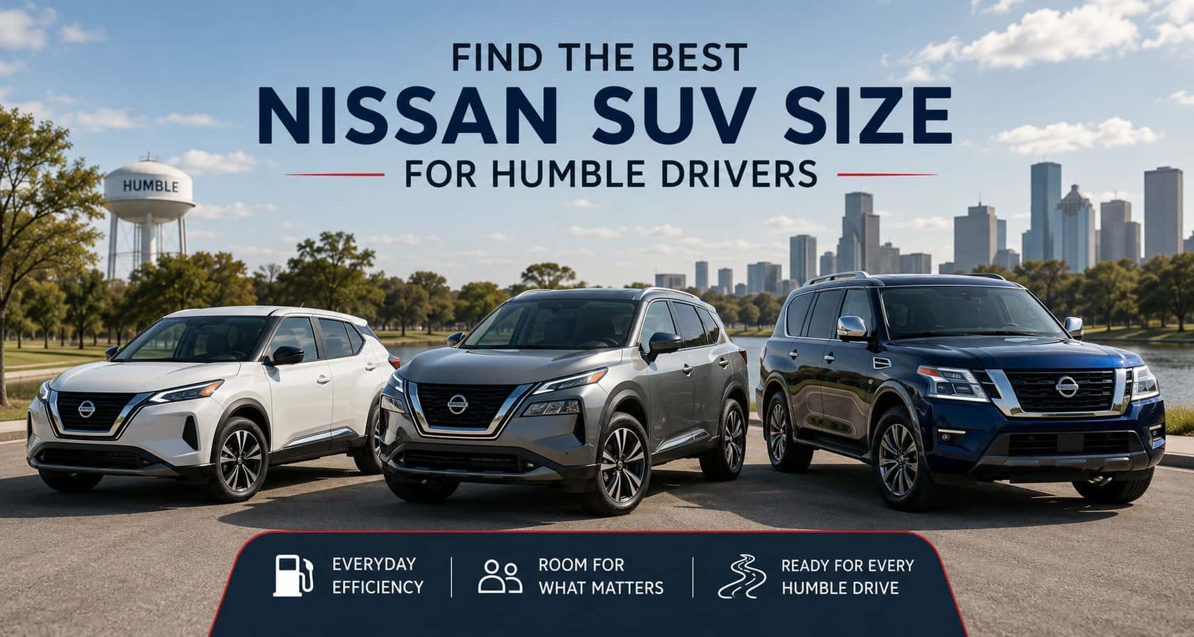 Nissan Kicks, Rogue, Pathfinder, and Armada SUV size options for Humble drivers