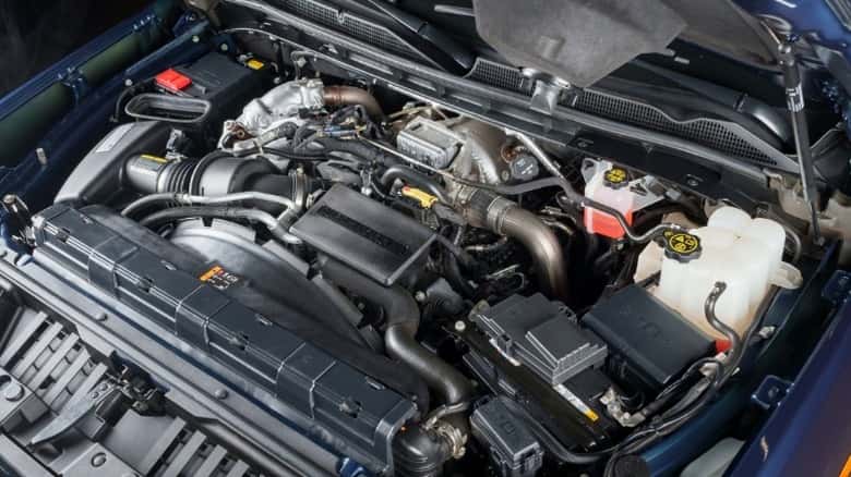Diesel engine inspection checking for leaks and turbo condition