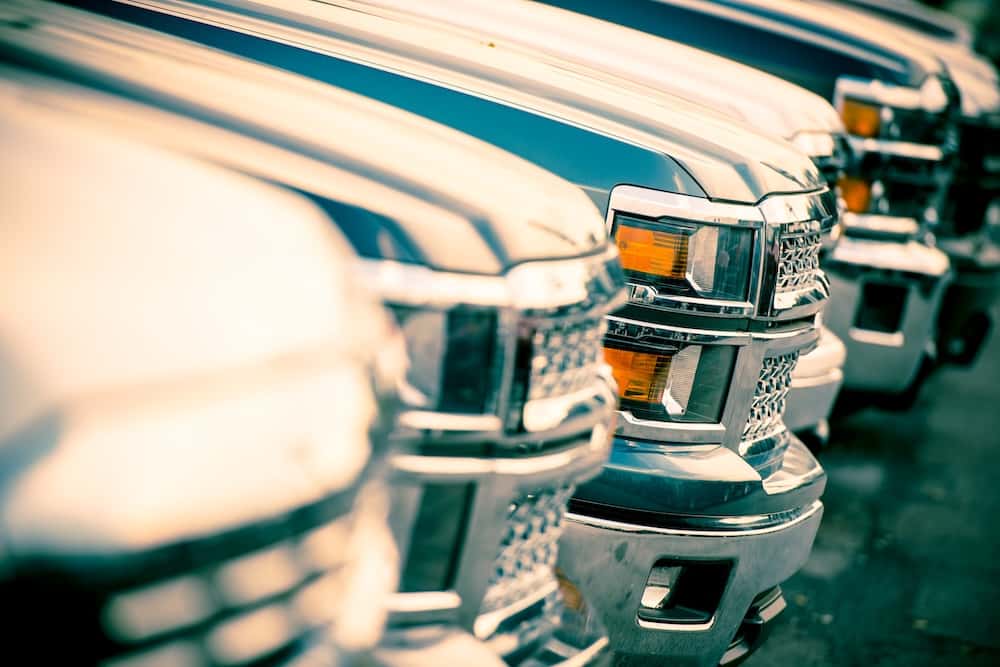 pickup trucks on sales lot