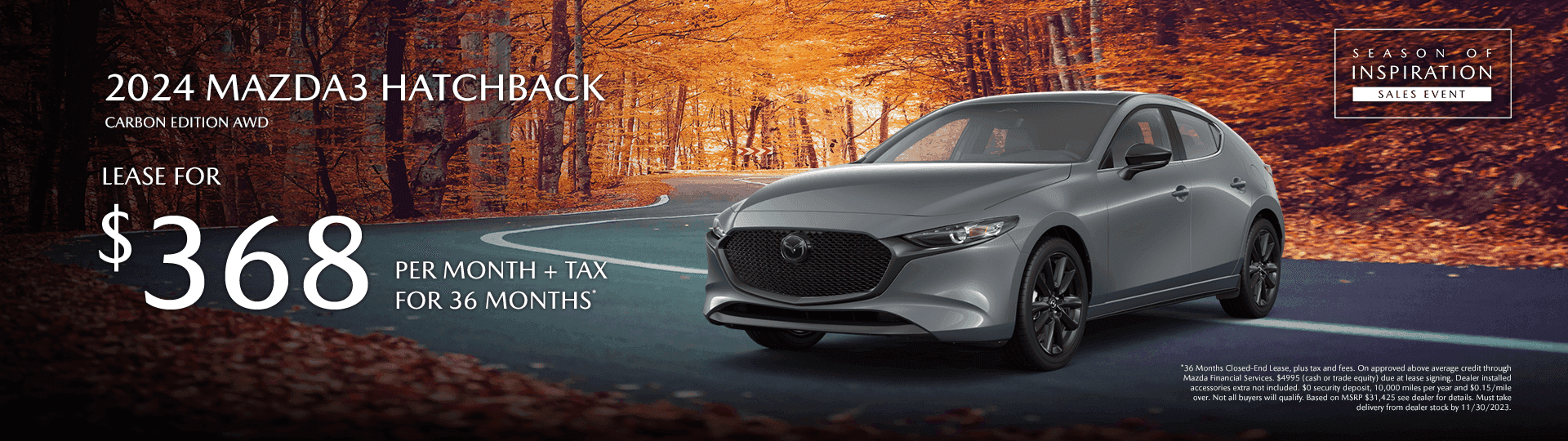 2024 MAZDA 3 HATCHBACK CARBON EDITION AWD