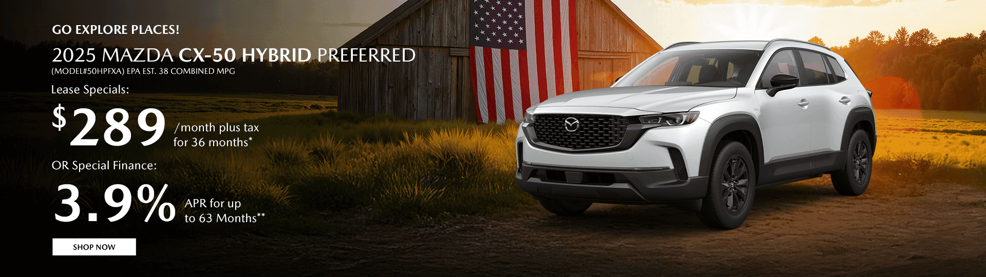 2025 MAZDA CX-50 HYBRID PREFERRED (MODEL#50HPFXA) EPA Est. 38 Combined MPG – Go Explore Places!
