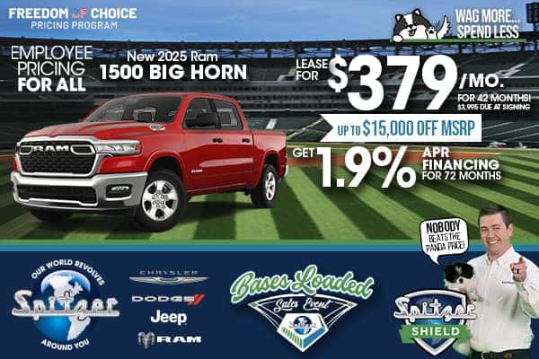 2025 Ram 1500 Big Horn - Lease for $399/mo for 42 Months!