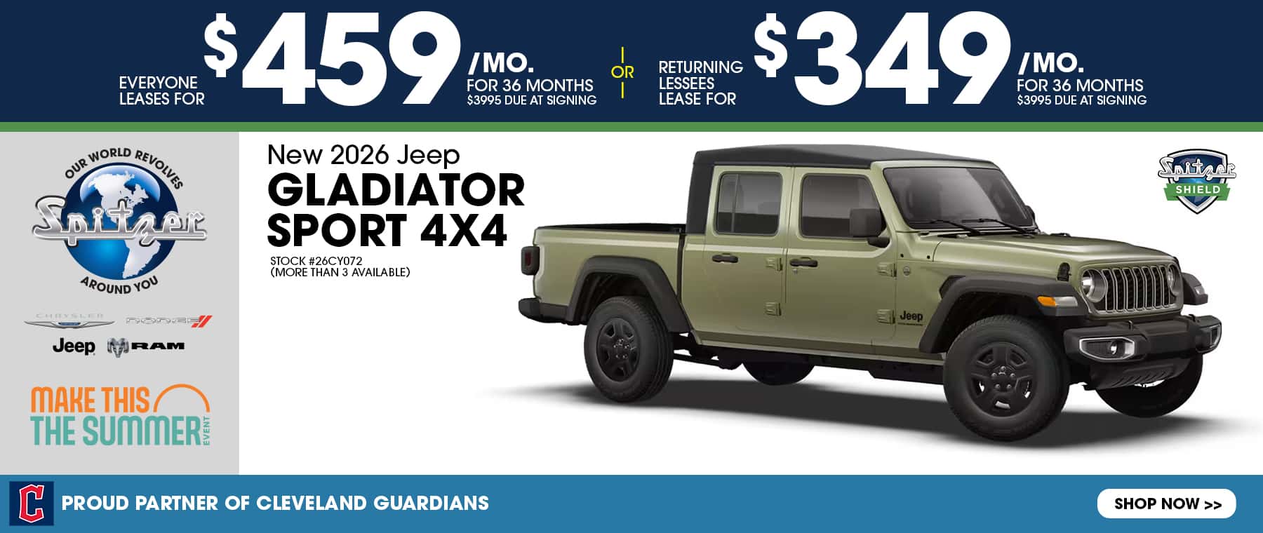 06.2026_2026 Jeep Gladiator Sport_Lease for $459 for 36 mo OR returning lesees lease for $349 for 36 mo