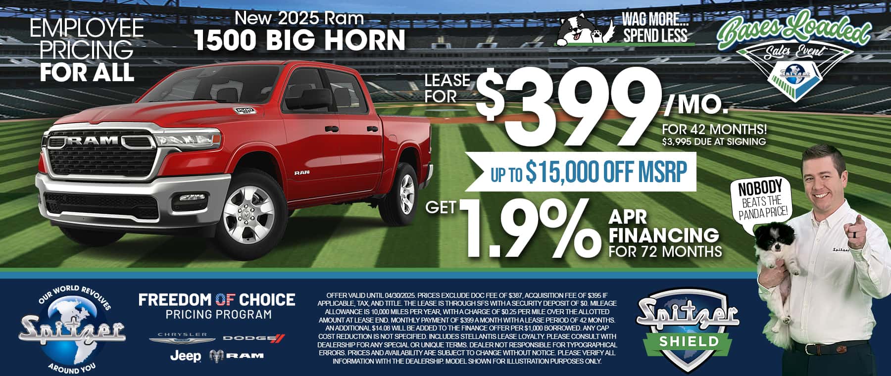 03.2025_Carrera_New 2025 Ram 1500 Big Horn Lease for $399 a Month for 42 Months or Get 1.9% APR Financing for 72 Months!