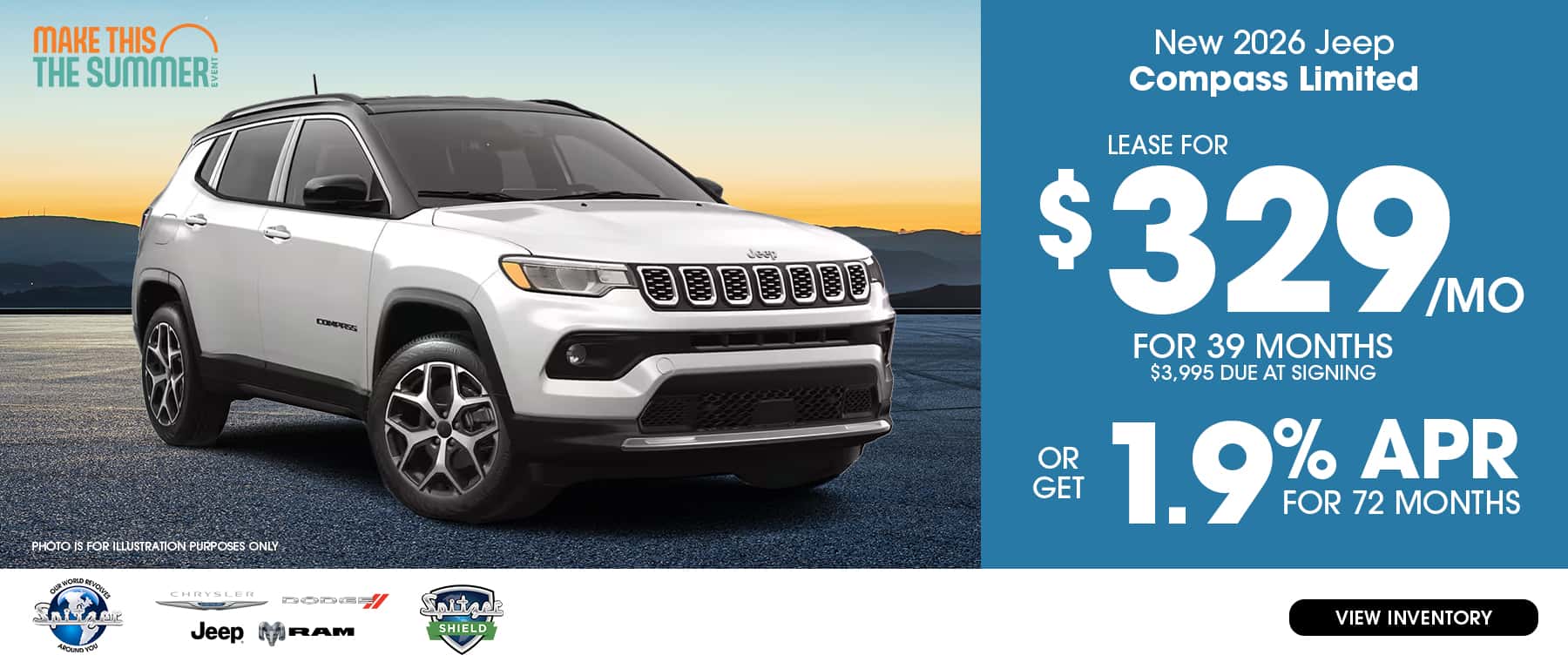 08.2026_2926 Jeep Compass_Lease for $329 for 39 mo OR get 1.9% for 72 mo