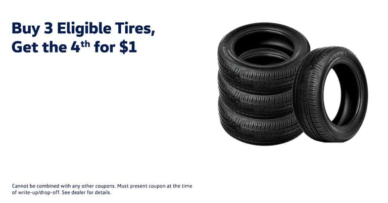 Buy 3 tires and get the 4th for $1 offer
