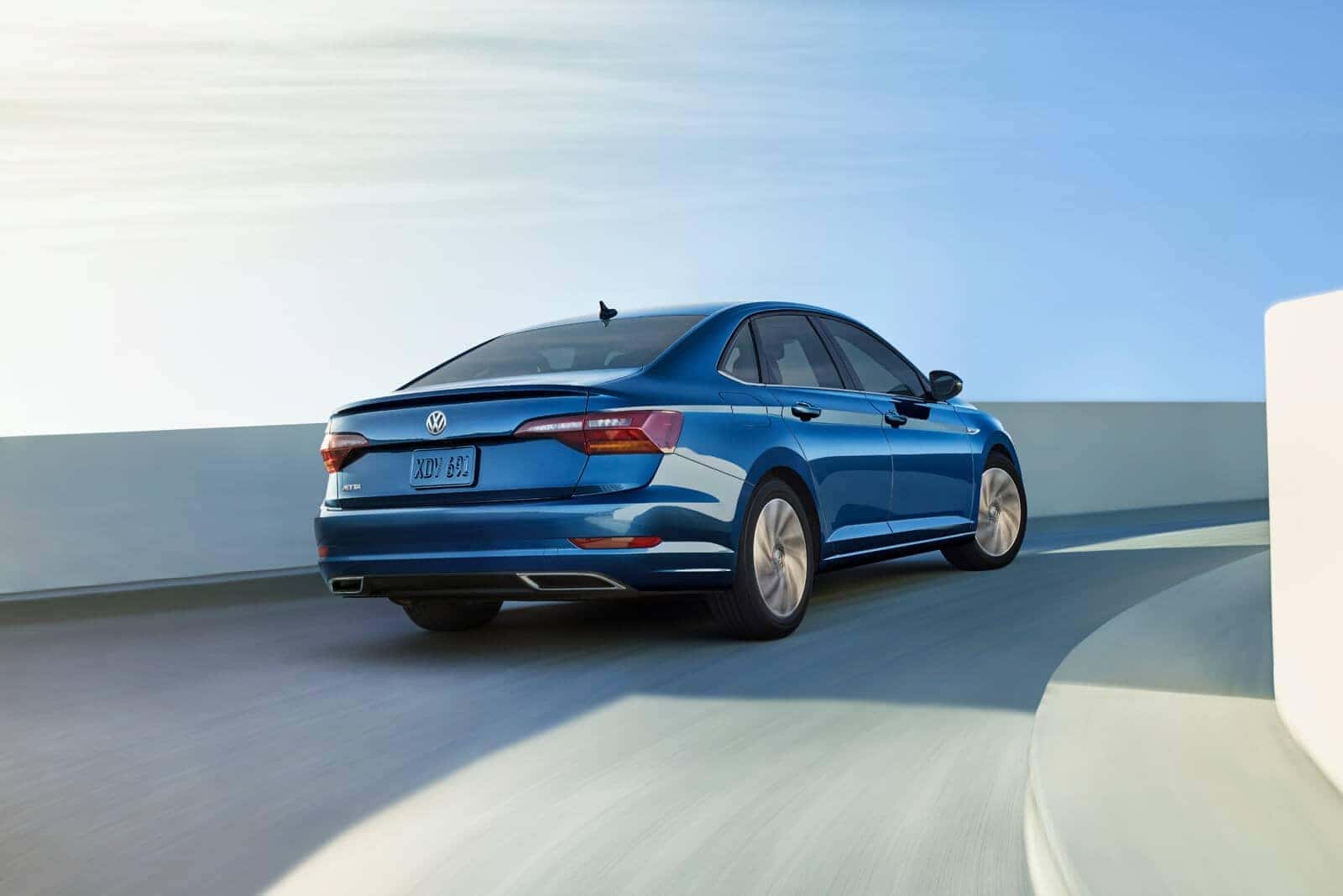 2019 Volkswagen Jetta SEL Premium in silk blue metallic back view