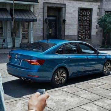 2019 Volkswagen Jetta SEL Premium in silk blue metallic parked