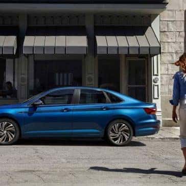 2019 Volkswagen Jetta SEL Premium in silk blue metallic side view