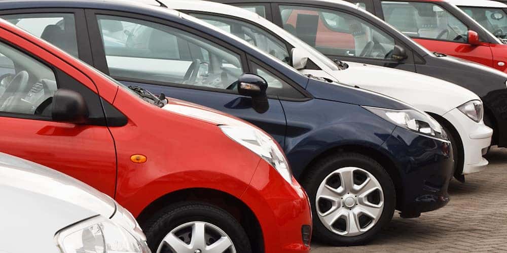 Used Cars Lined Up On Brick Lot Suntrup Automotive Group