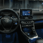 2020 Toyota RAV4 interior dashboard and steering wheel
