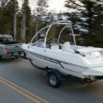 2020 Toyota Tacoma towing boat on trailer