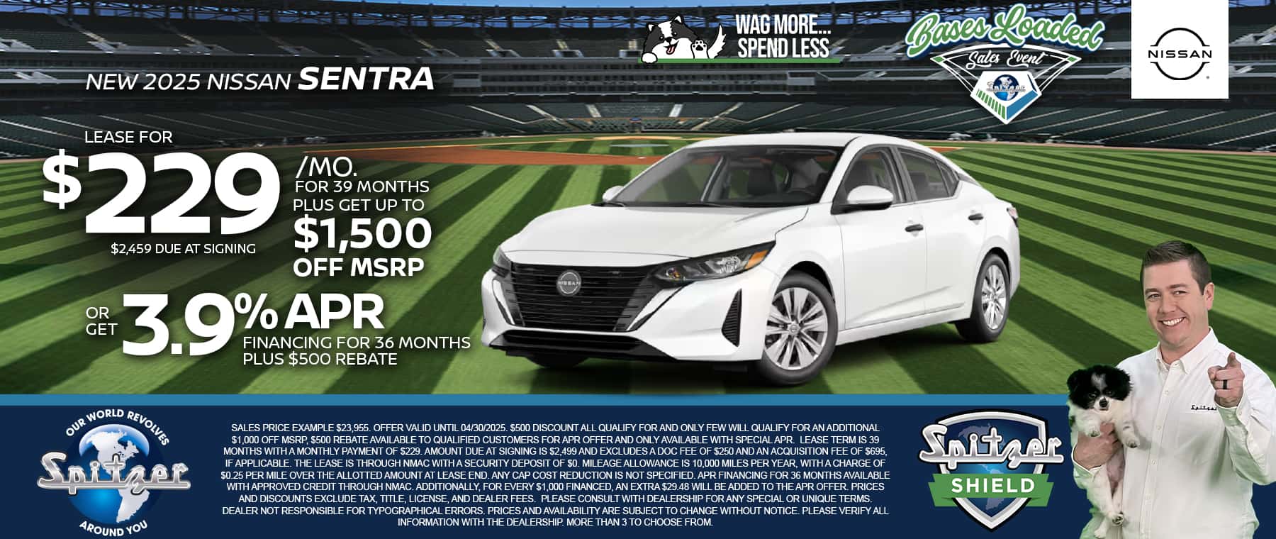 04.2025_Carrera_Lease a New 2025 Nissan Sentra for $229/mo for 39 Months PLUS Get Up To $1,500 off MSRP! OR Get 3.9% APR Financing for 36 Months!