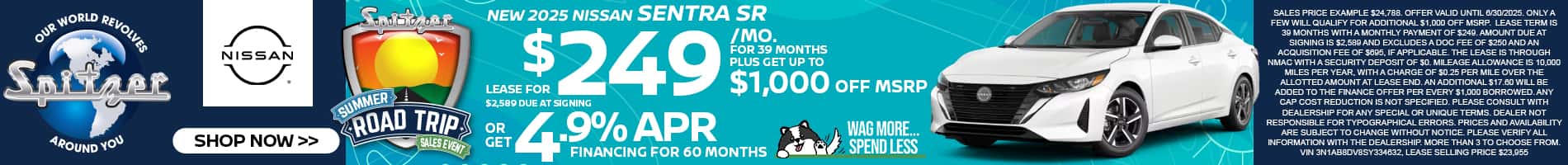 06.2025_Carrera_Lease a New 2025 Nissan Sentra SR for $249/mo!