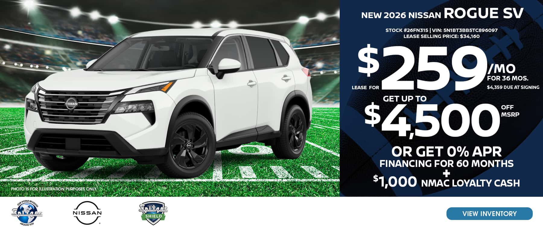 10.2026 Nissan Rogue_Lease for $259 for 36 mo_get up to $4500 OR get 0% for 60 mo