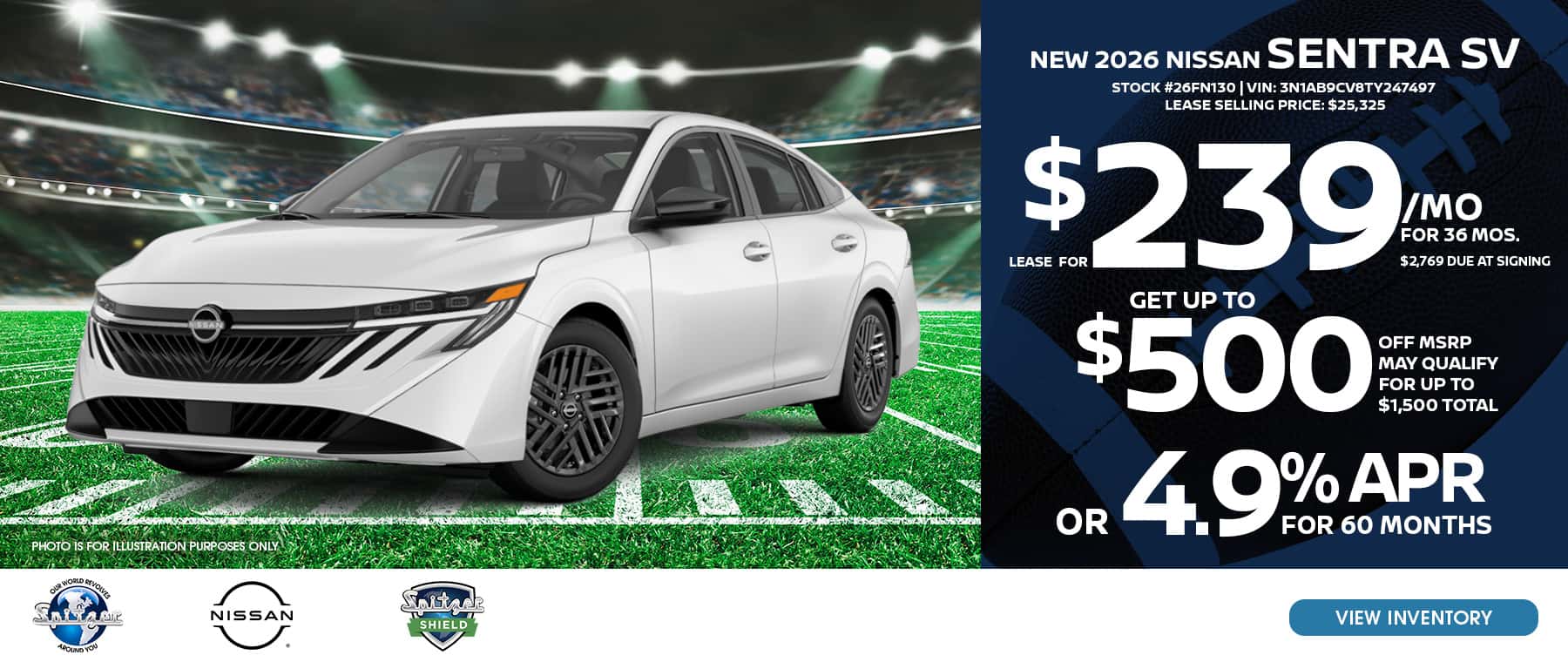 10.2026 Nissan Sentra_Lease for $239 for 36 mo_get up to $500 off msrp OR 4.9% for 60 mo