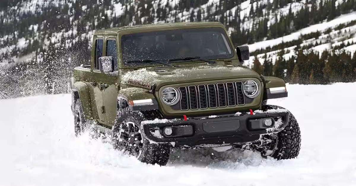 2026 Jeep Gladiator Driving in Snow