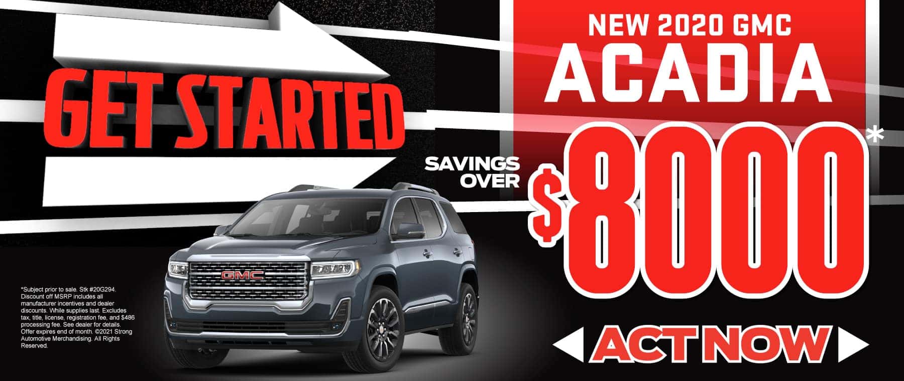 New 2020 GMC Acadia - $8000 off msrp - Act Now