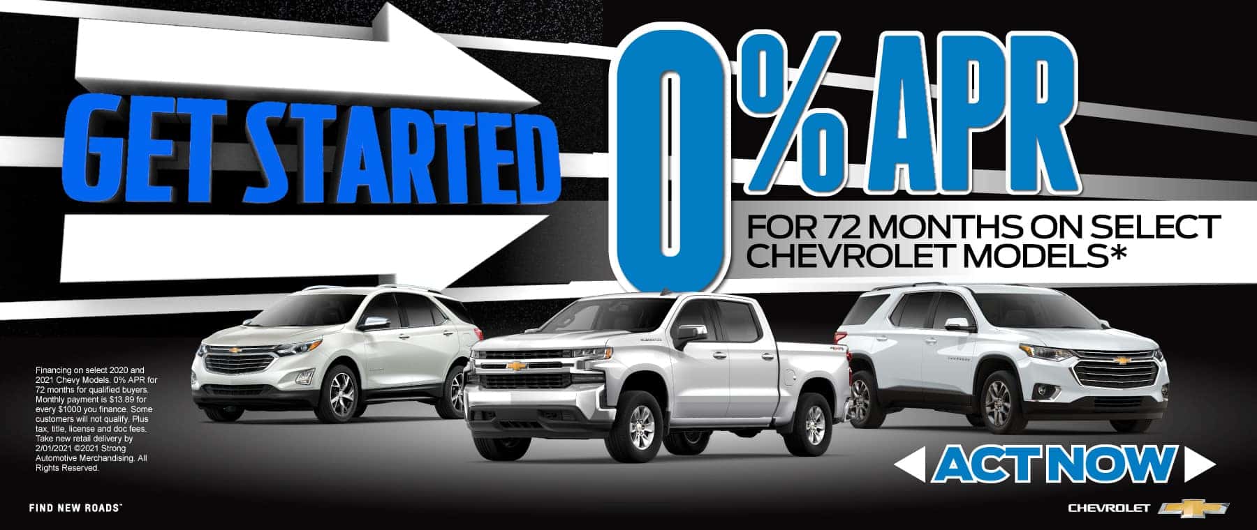 0% APR on Select Chevy models - Act Now