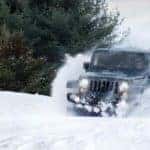 2018 Jeep Wrangler JK driving in snow