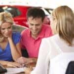 Couple buying new car